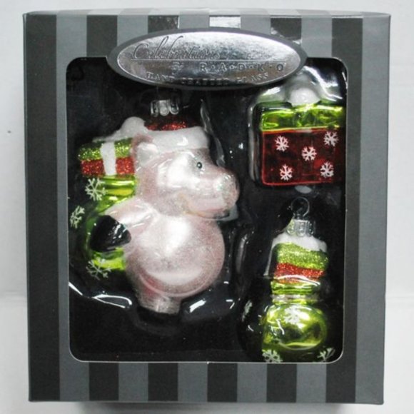 Celebrations Radko Xmas Ornament Santa Pig Gifts - Picture 7 of 7
